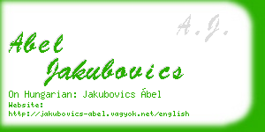 abel jakubovics business card
