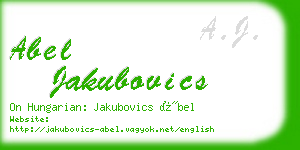 abel jakubovics business card